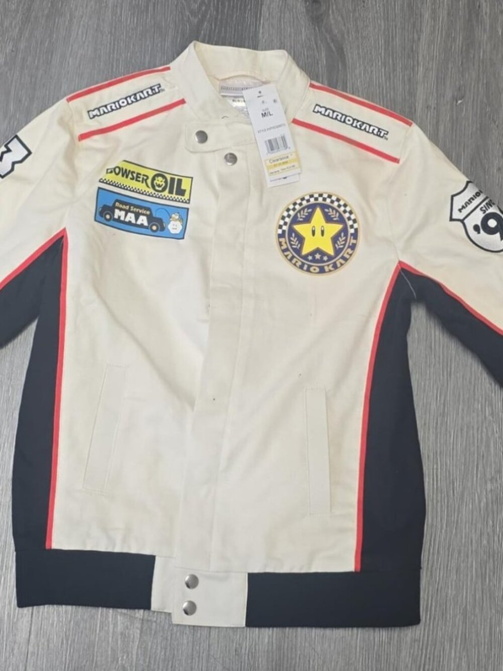 Mario Kart Canvas Racing Jacket Kids - White M/L